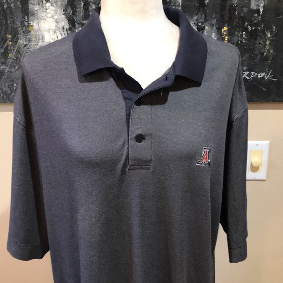 Cutter & Buck Blue and Gray Cotton Blend University of Arizona Polo Shirt-XL - Picture 5 of 11